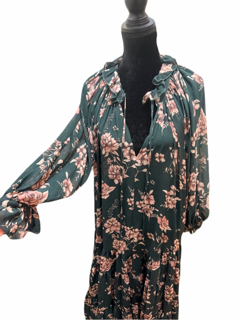 Free People Feeling Groovy Maxi Dress- Forest Floral Small boho flowy SOLD OUT S - Picture 5 of 11